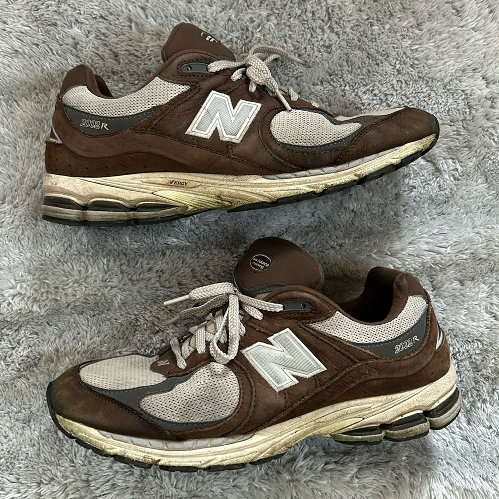 Brown and cream new balance 2002r